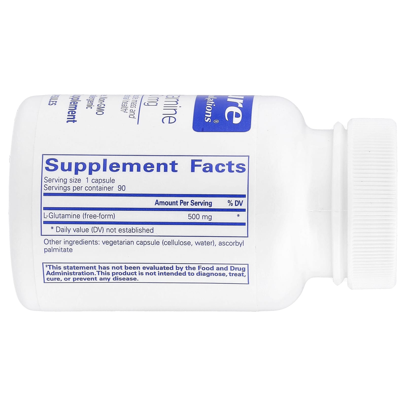 Pure Encapsulations, L-Glutamine, 500 mg, 90 Capsules - Image 2