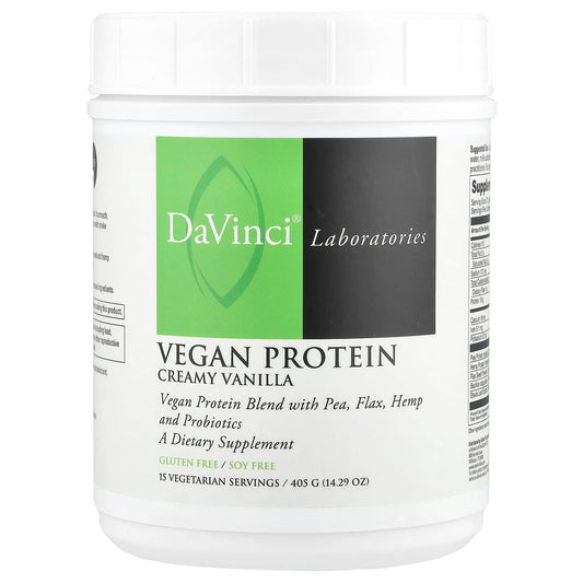 DaVinci Laboratories Vegan Protein Powder, Creamy Vanilla, 405g - Image 1