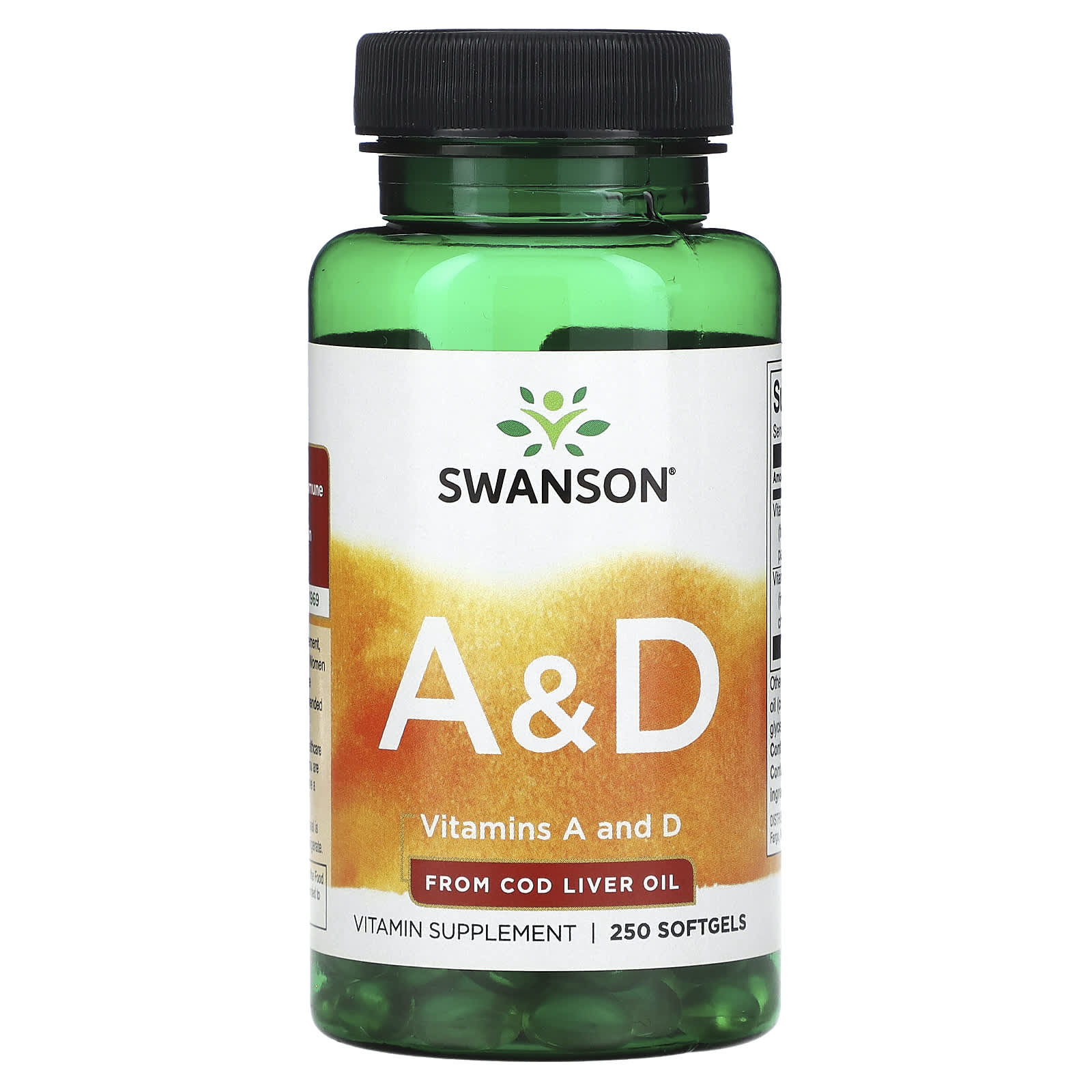 Swanson, Vitamins A and D, 250 Softgels - Image 1
