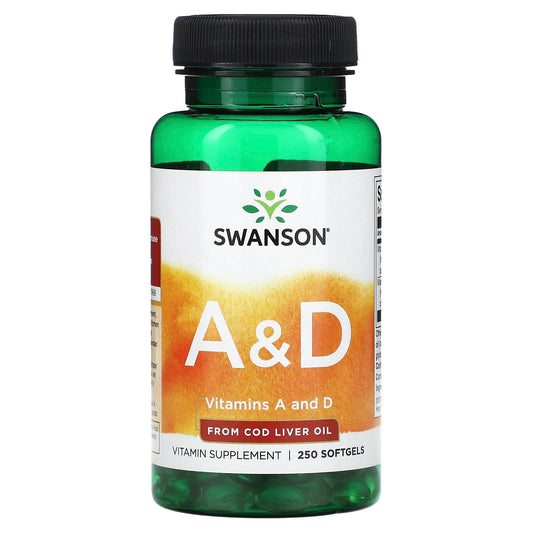 Swanson, Vitamins A and D, 250 Softgels - Image 1