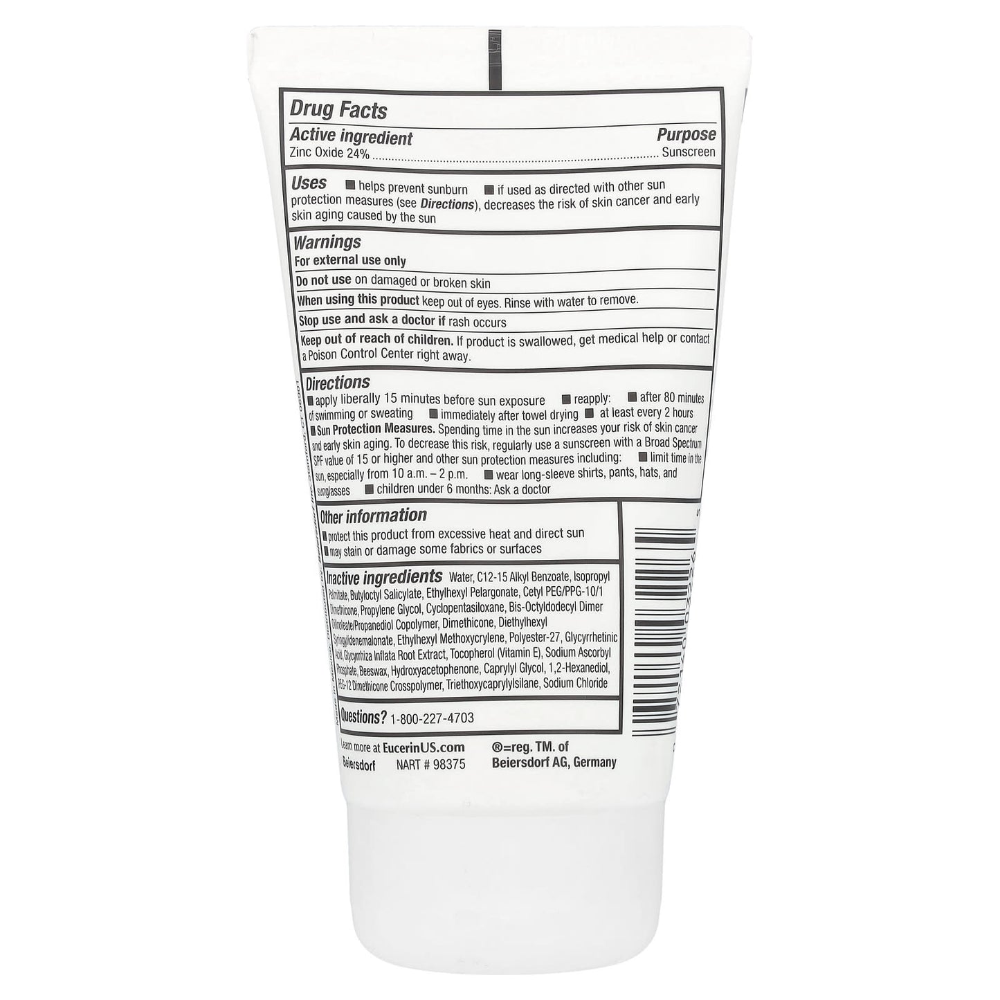Eucerin Sensitive Mineral Sunscreen Lotion, SPF 50, 4 fl oz - Image 2