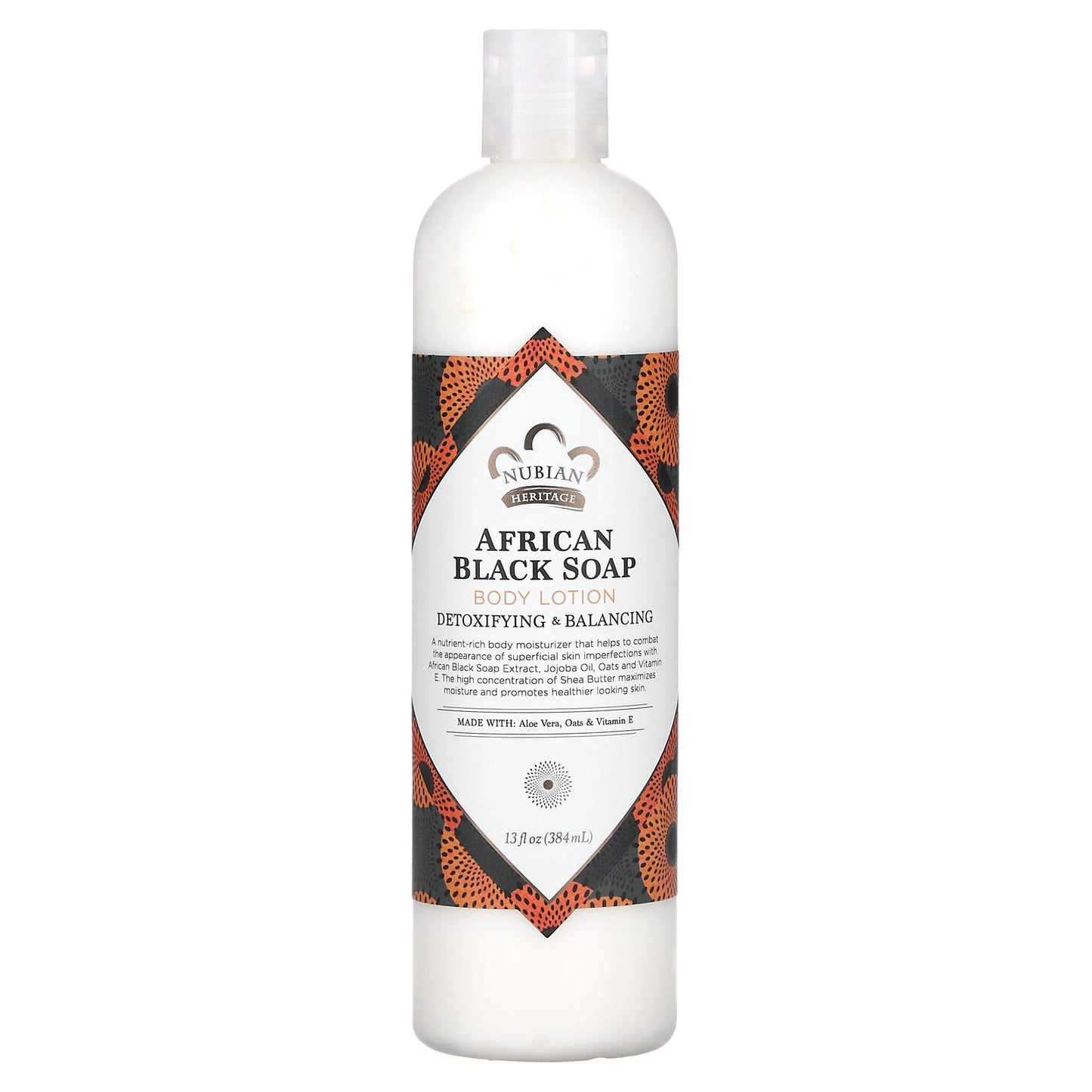 Nubian Heritage, Body Lotion, African Black Soap, 13 fl oz (384 ml) - Image 1