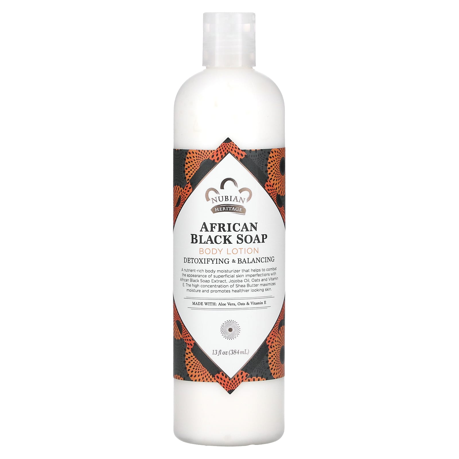 Nubian Heritage, Body Lotion, African Black Soap, 13 fl oz (384 ml) - Image 1