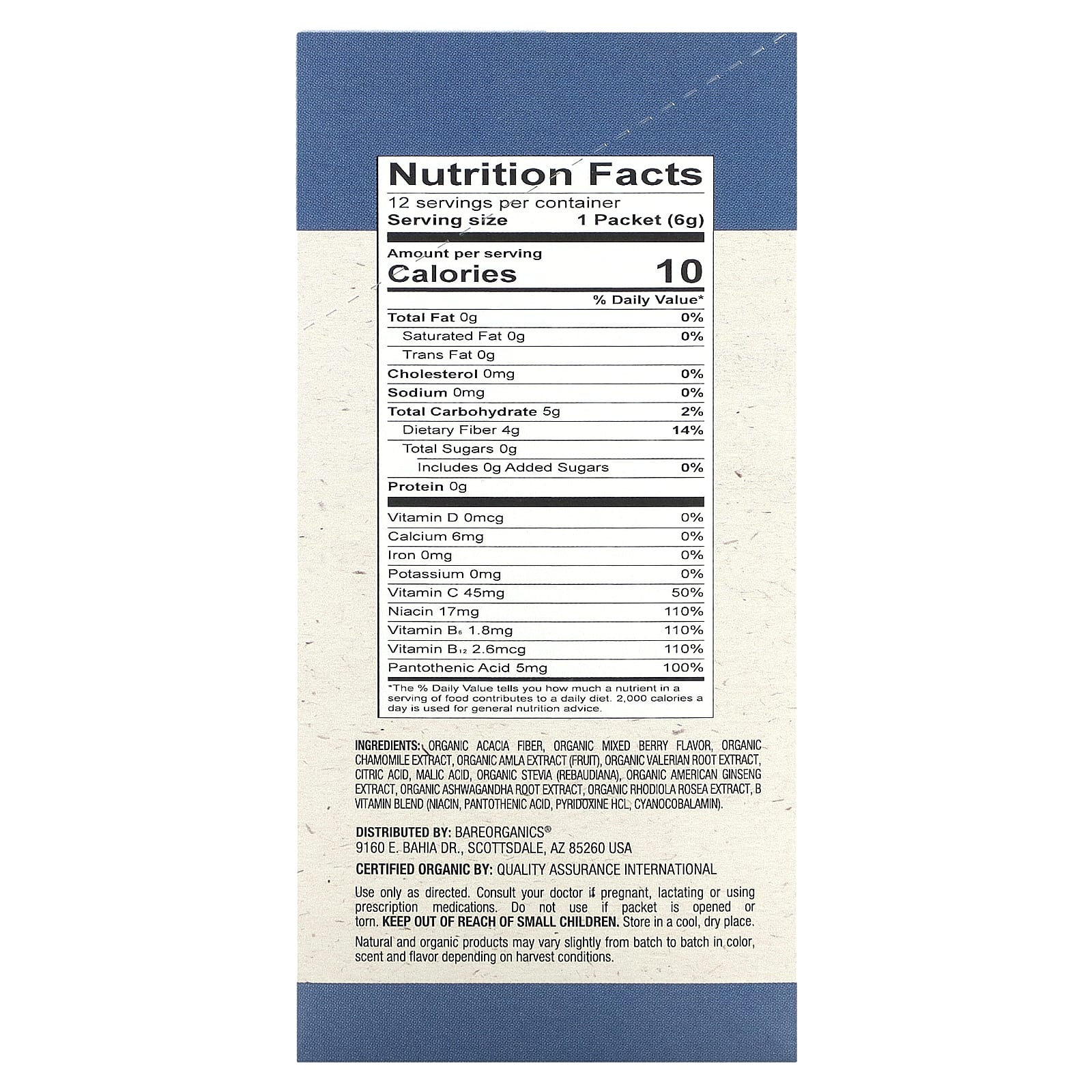 Sleep Better with BareOrganics Organic Mixed Berry Superfood Water Enhancer - Image 2