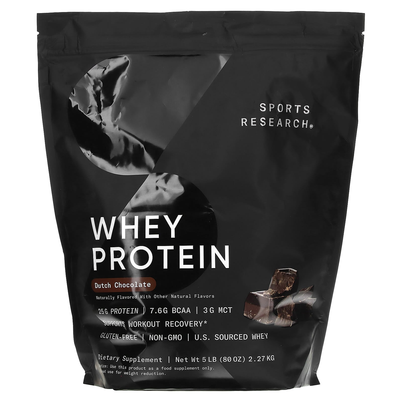 Sports Research, Whey Protein, Dutch Chocolate, 5 lb (2.27 kg) - Image 1