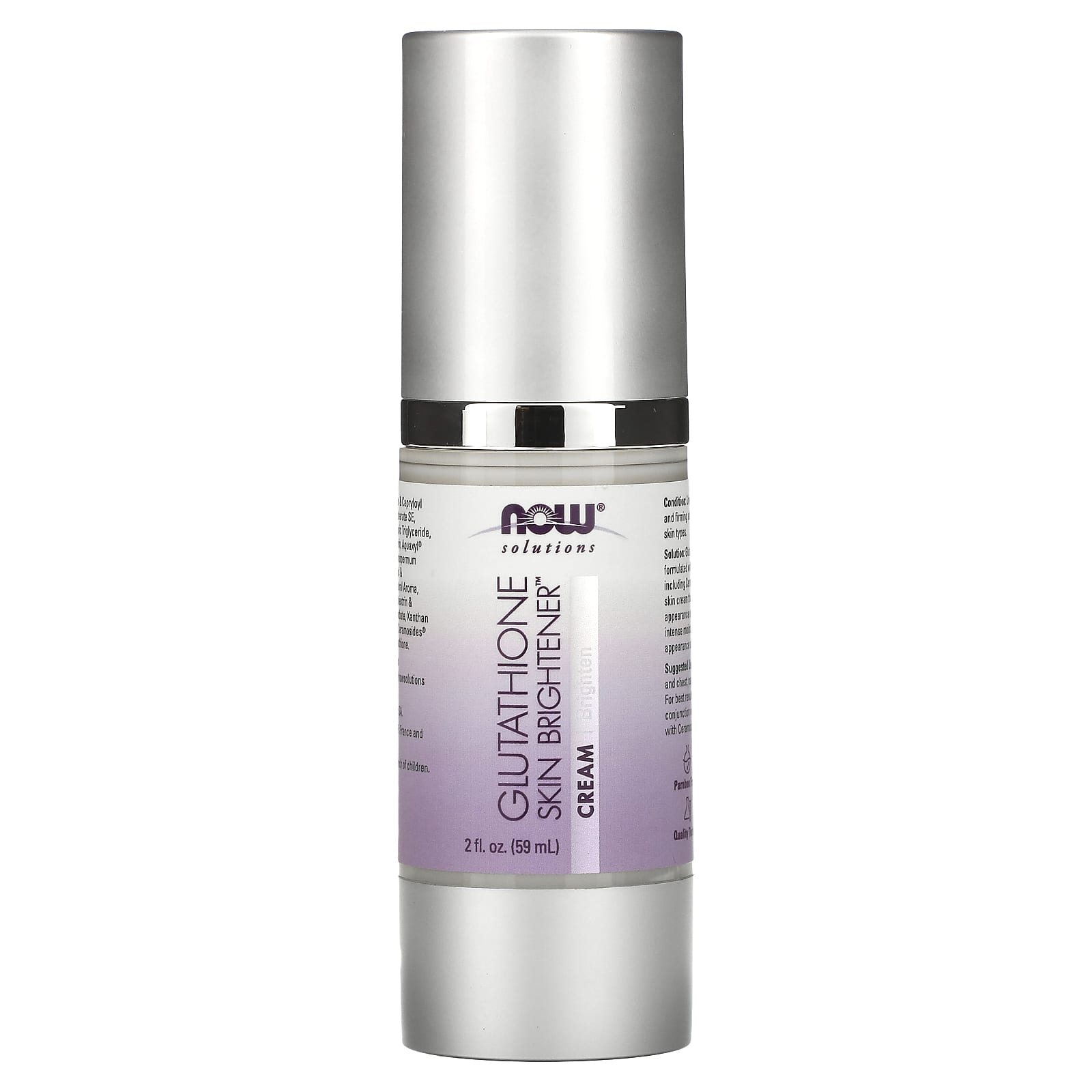 NOW Foods, Solutions, Glutathione Skin Brightener Cream, 2 fl oz (59 ml) - Image 1