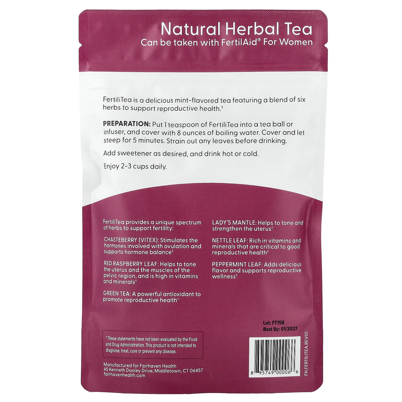 Fairhaven Health FertiliTea - Preconception Herbal Tea for Women - Image 2