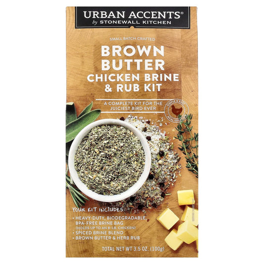 Urban Accents, Brown Butter Chicken Brine & Rub Kit, 3.5 oz (100 g) - Image 1