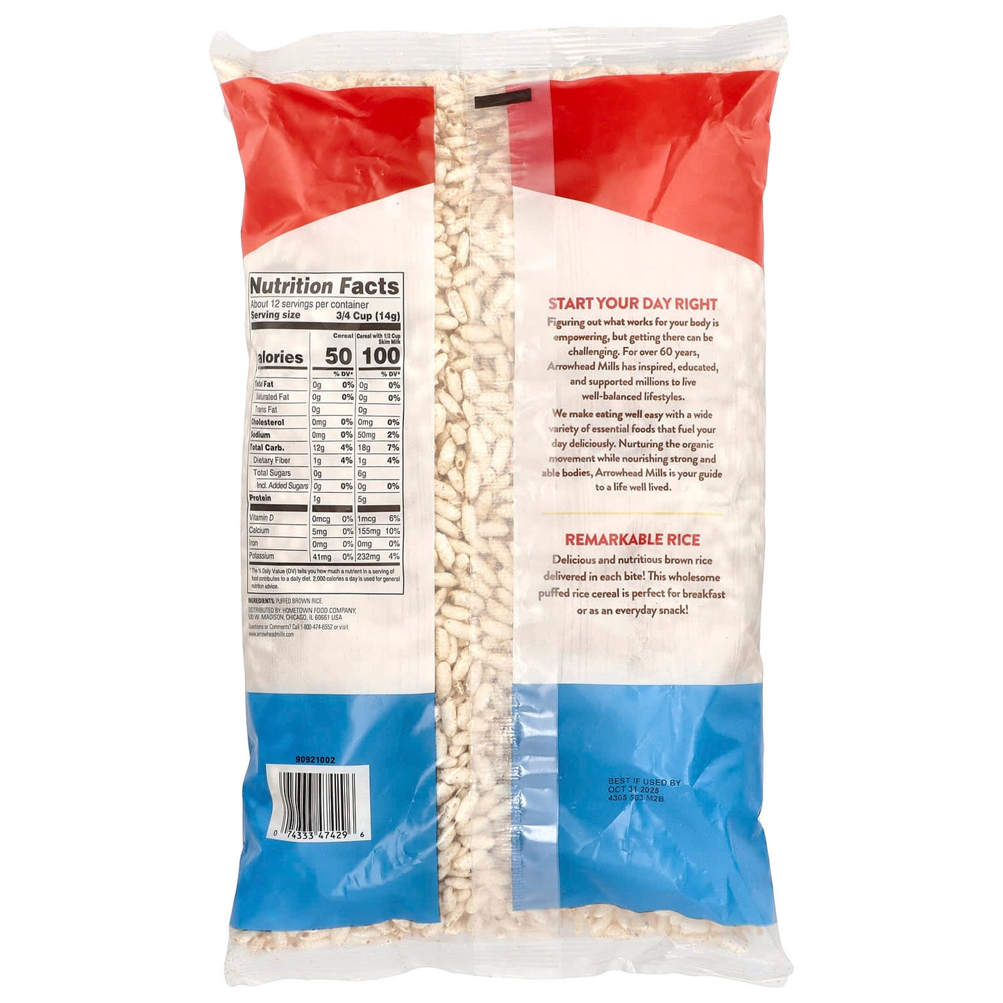 Organic Puffed Rice Cereal by Arrowhead Mills, 6 oz (170g) - Image 2