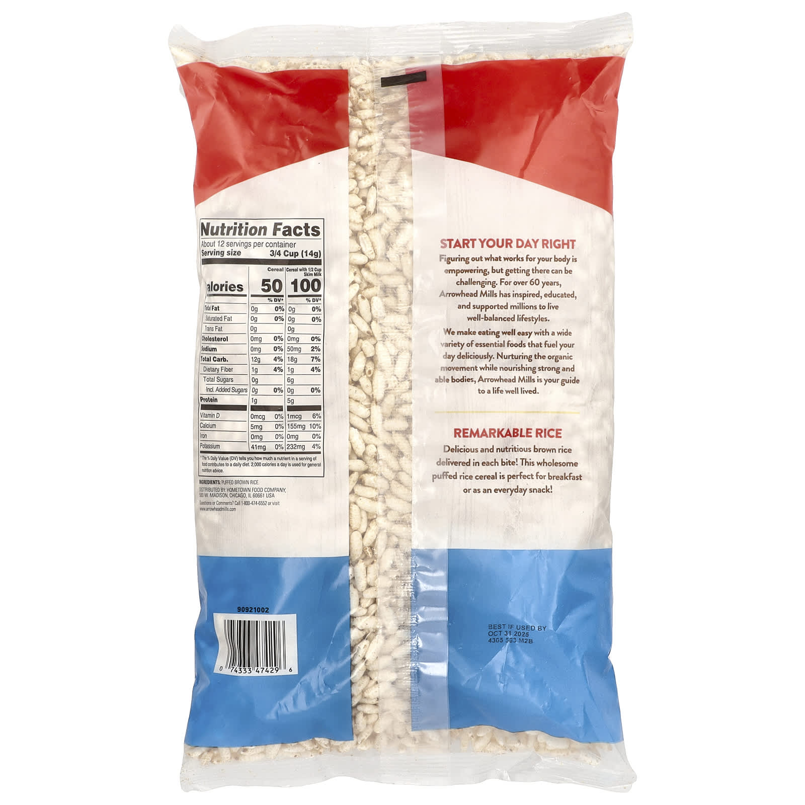 Organic Puffed Rice Cereal by Arrowhead Mills, 6 oz (170g) - Image 2