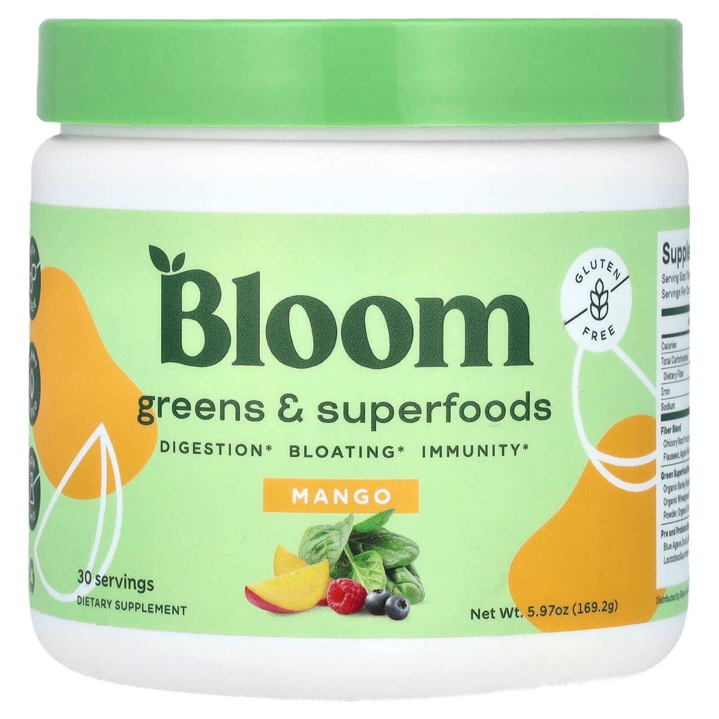 Boost Gut Health with Bloom's Mango Greens Superfood, 5.97 oz - Image 1