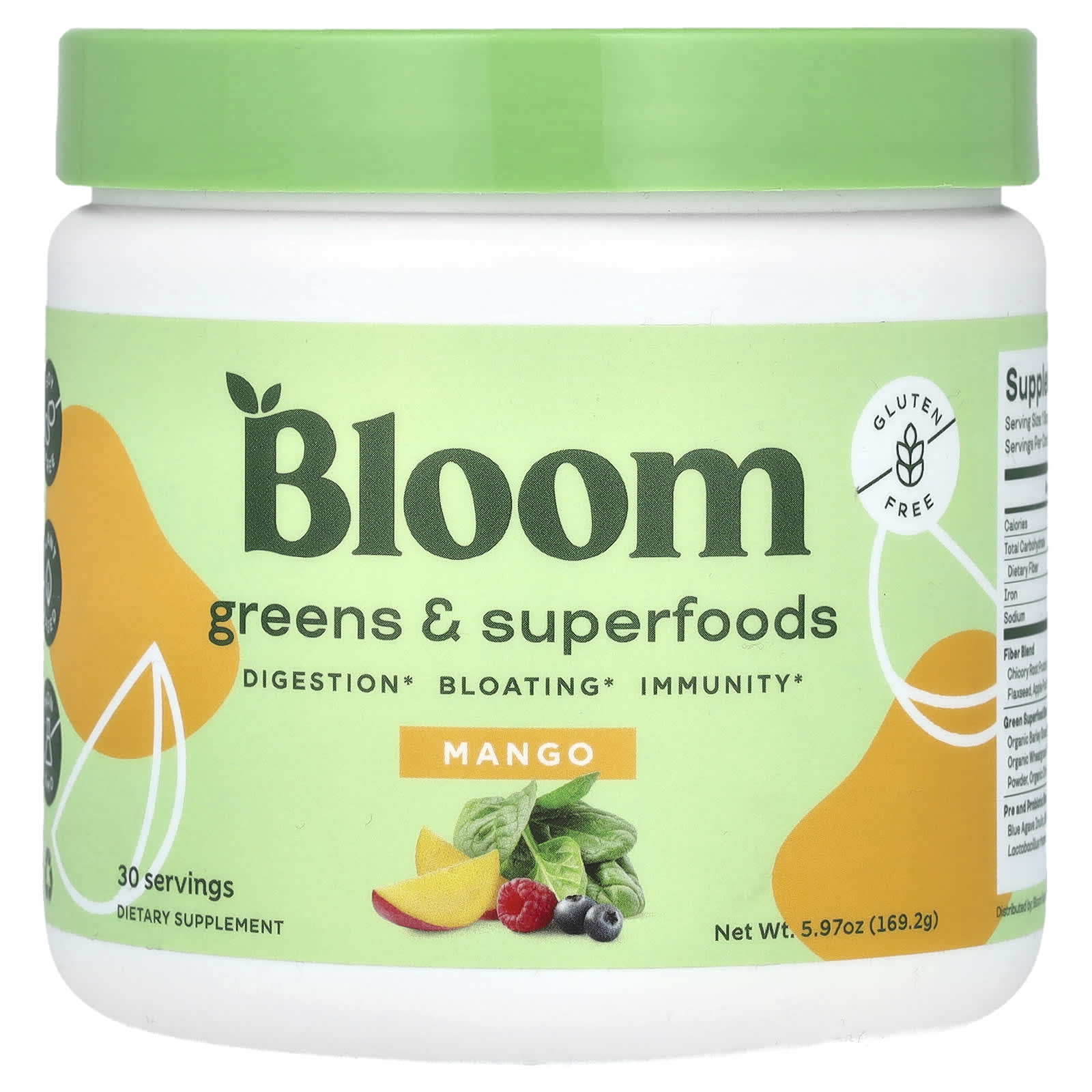 Boost Gut Health with Bloom's Mango Greens Superfood, 5.97 oz - Image 1