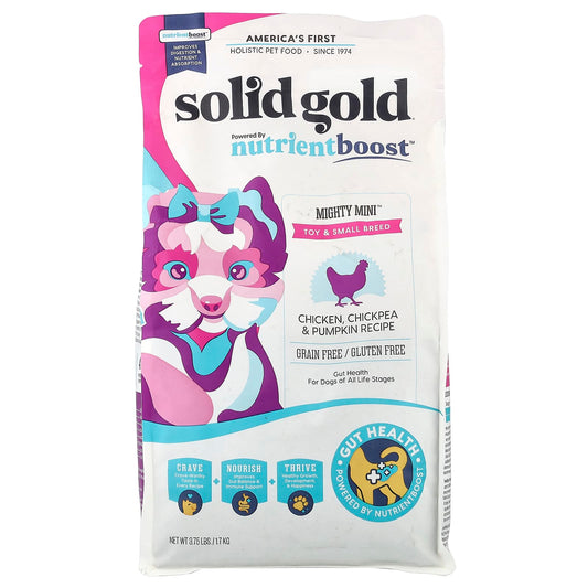 Solid Gold, Mighty Mini™, For Toy & Small Breed Dogs, Chicken, Chickpea & Pumpkin Recipe, 3.75 lbs (1.7 kg) - Image 1