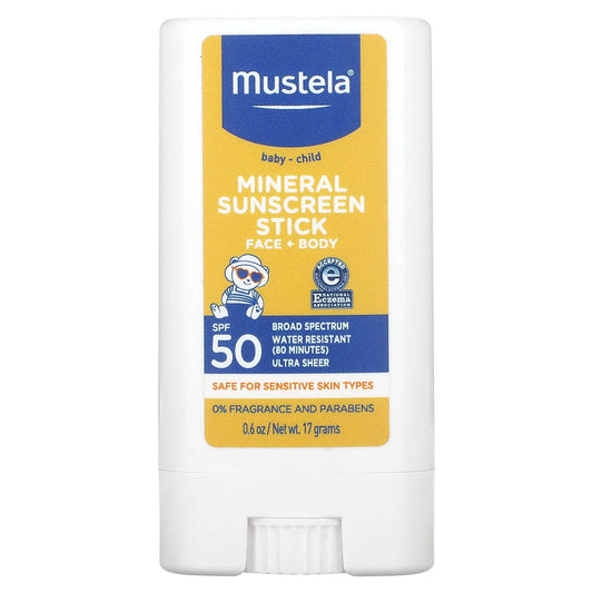 Mustela, Baby - Child Mineral Sunscreen Stick, SPF 50, 0.6 oz (17 g) - Image 1