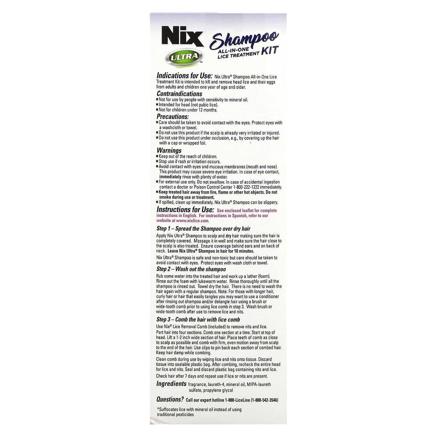 Nix, Ultra Shampoo, All-In-One Lice Treatment Kit, 1 Kit - Image 2