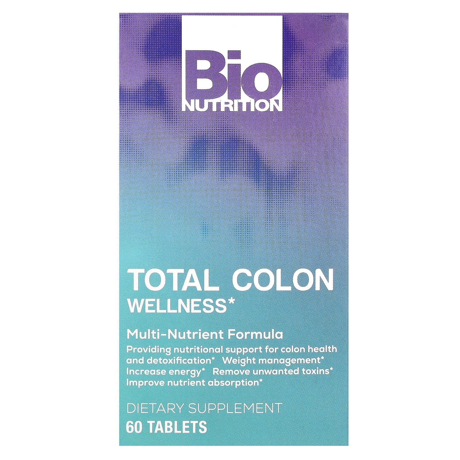 Total Colon Wellness Detox & Energy Support 60 Tablets - Bio Nutrition - Image 1
