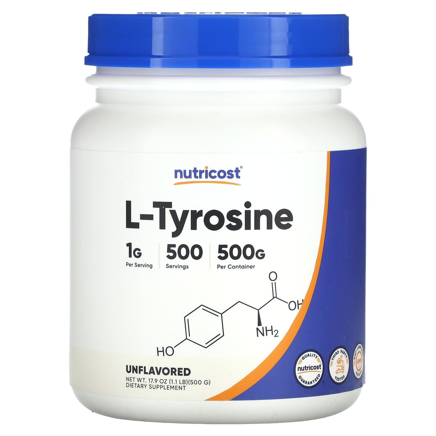 Nutricost, L-Tyrosine, Unflavored, 17.9 oz (500 g) - Image 1