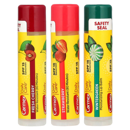 Carmex Daily Care Moisturizing Lip Balm SPF 15, 3 Pack, 0.15 oz - Image 1