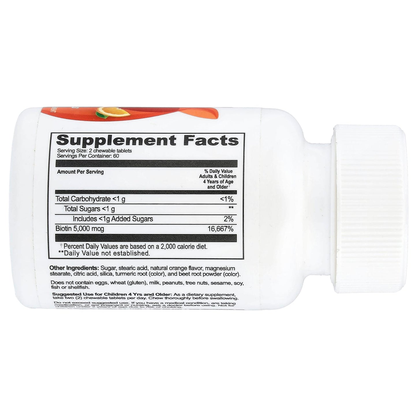 VitaWorks, Kids, Biotin, Orange, 120 Chewables - Image 2