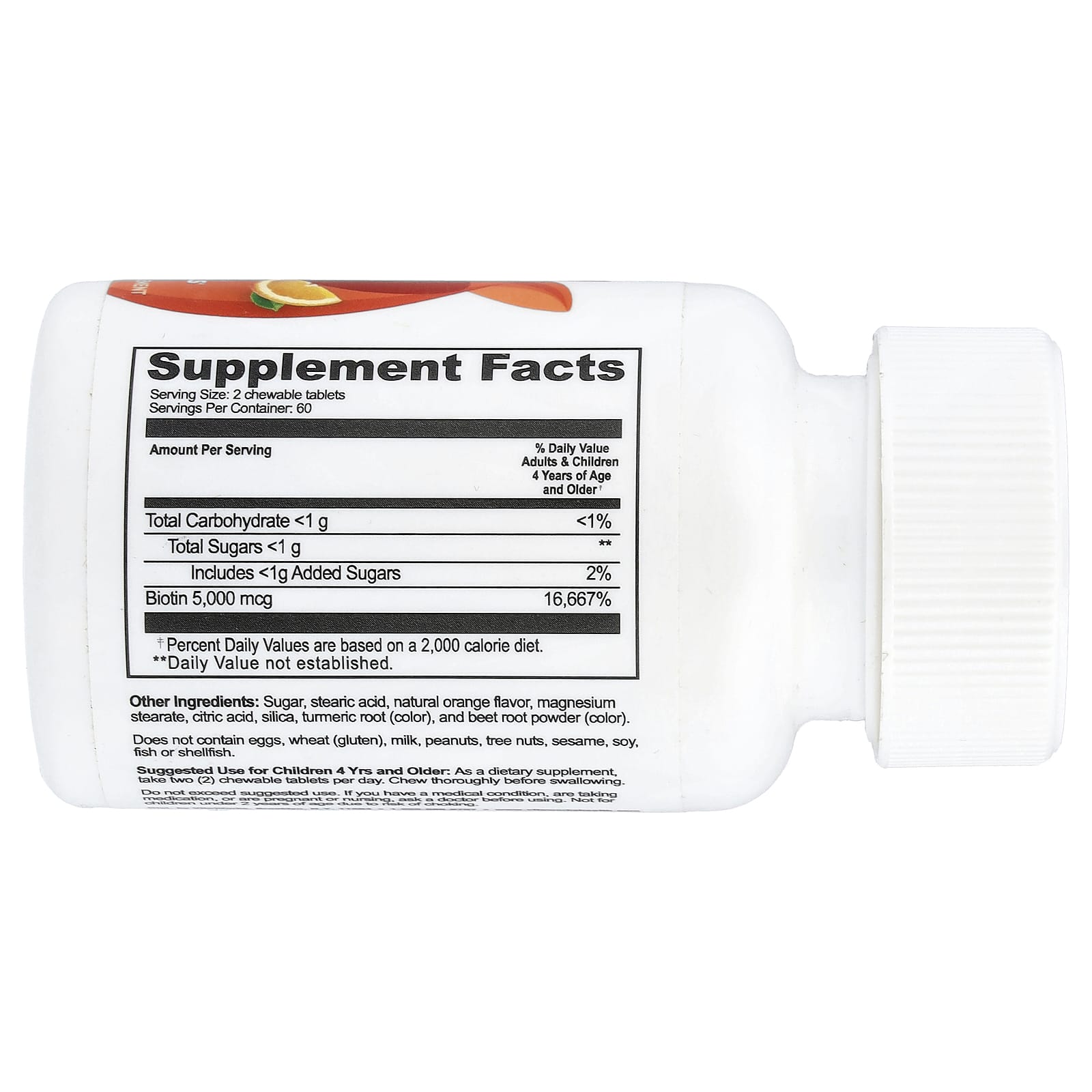 VitaWorks, Kids, Biotin, Orange, 120 Chewables - Image 2