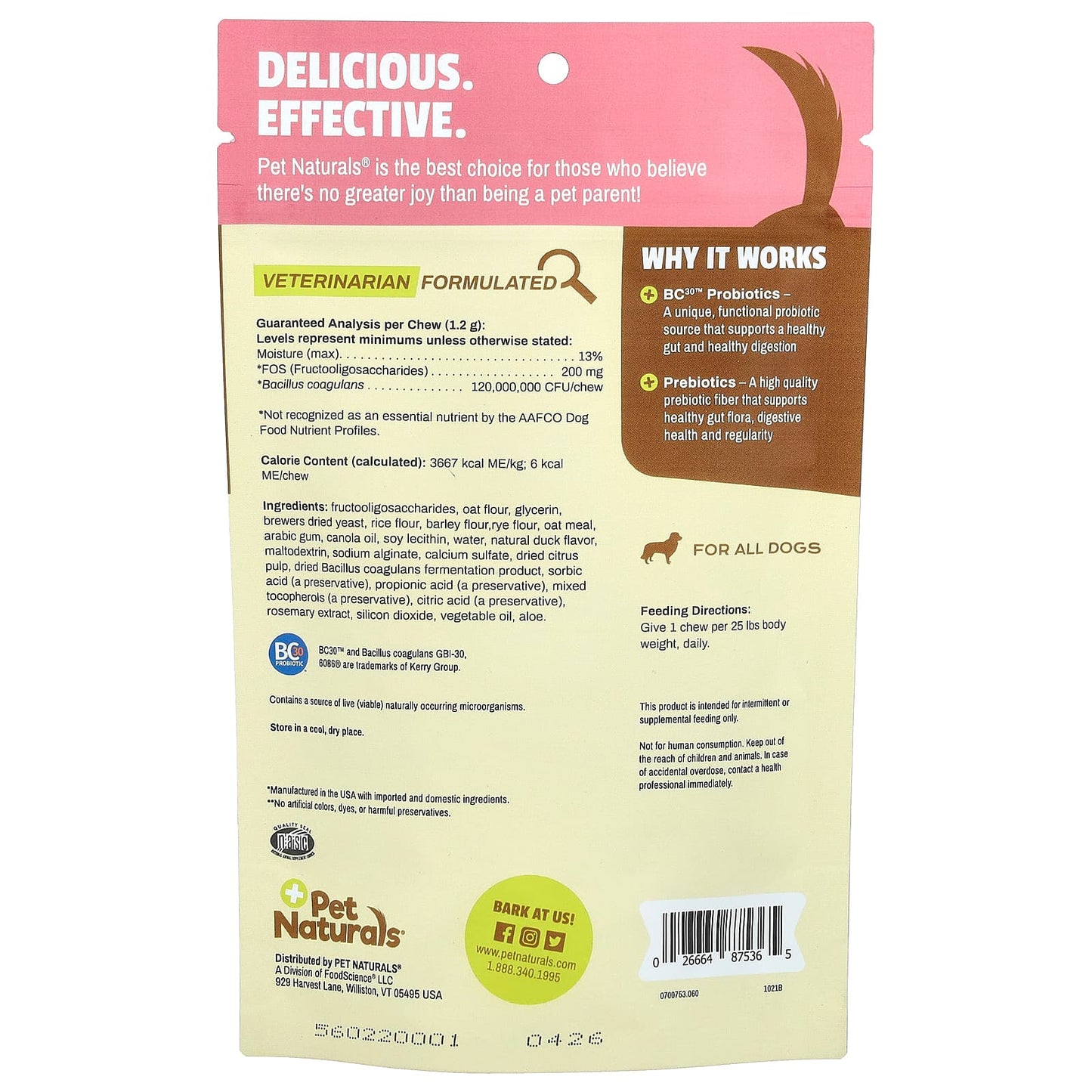 Pet Naturals, Daily Probiotic, For Dogs, All Sizes, 60 Chews, 2.54 oz (72 g) - Image 2