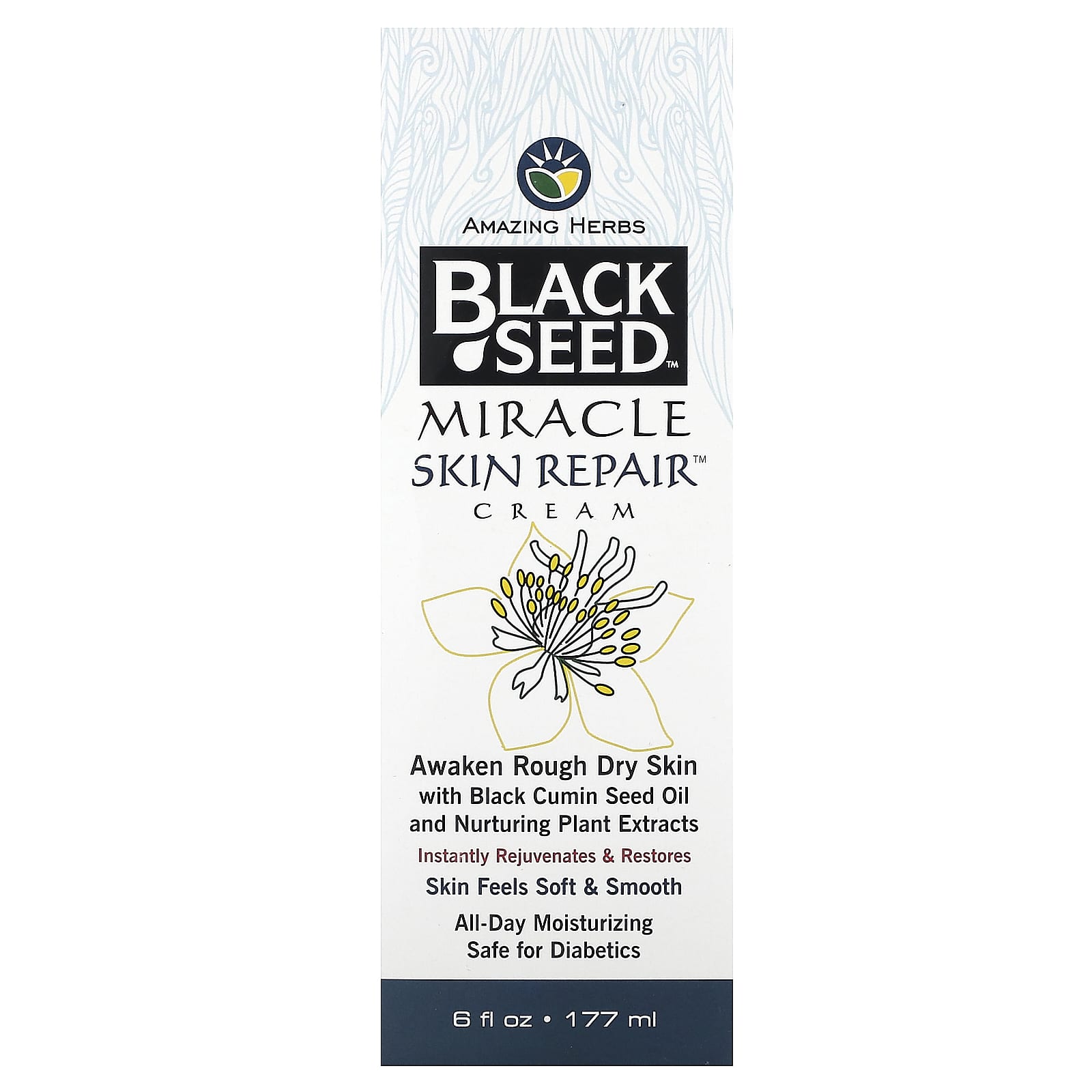 Black Cumin Seed Oil Skin Repair Cream - 6 fl oz | Amazing Herbs - Image 2