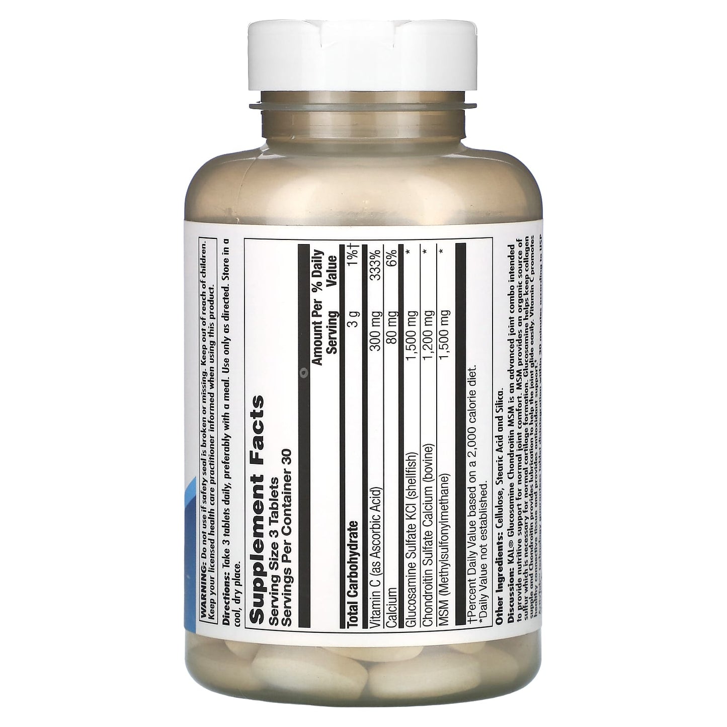 KAL, Glucosamine Chondroitin MSM, 90 Tablets - Image 2