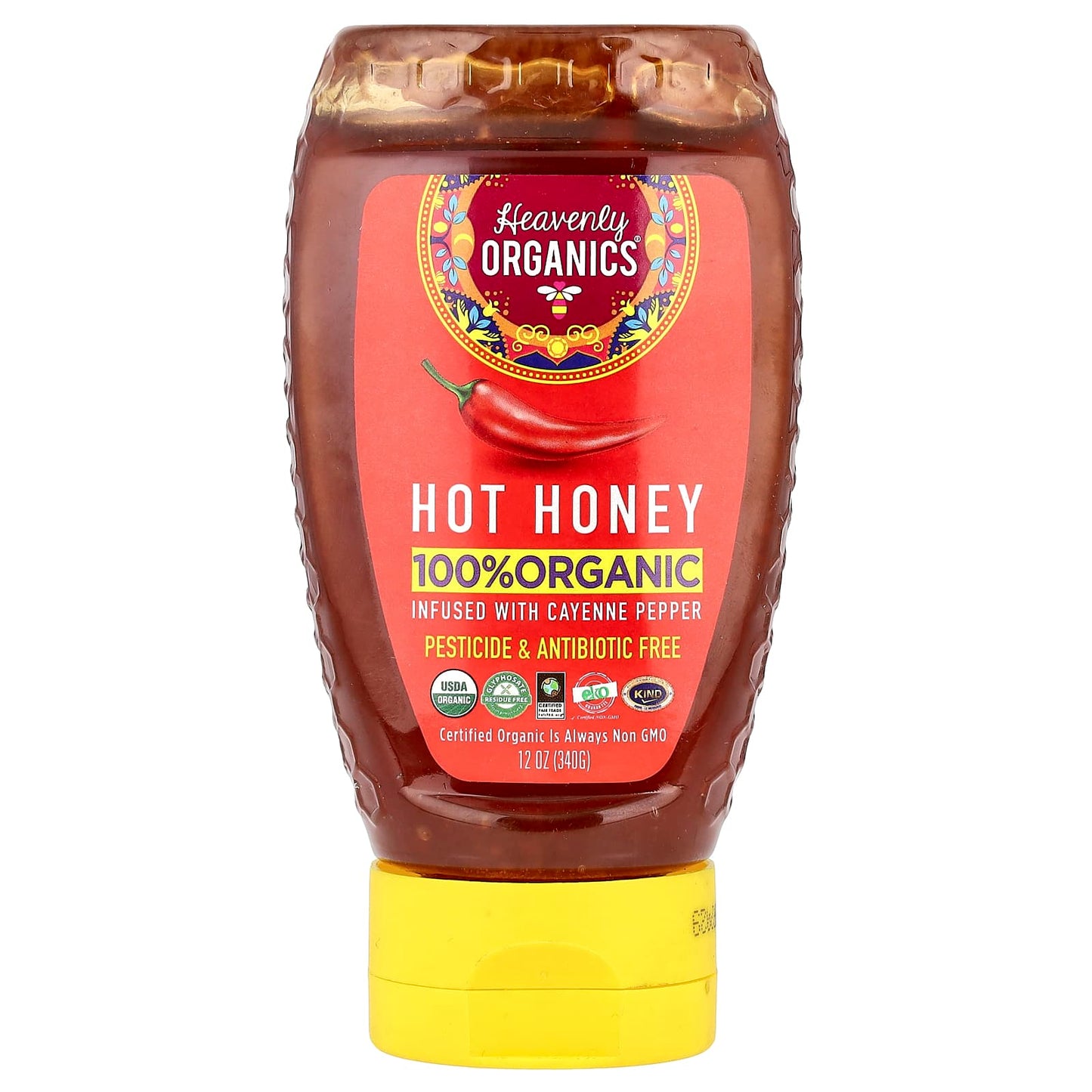 Pure Organic Hot Honey by Heavenly Organics, 12 oz, Pesticide Free - Image 1