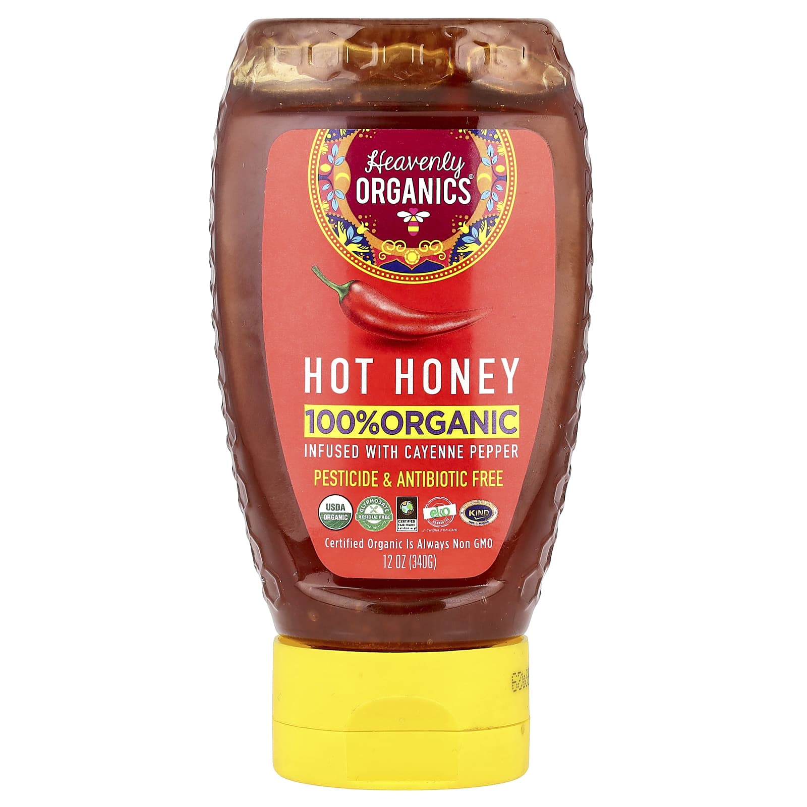 Pure Organic Hot Honey by Heavenly Organics, 12 oz, Pesticide Free - Image 1