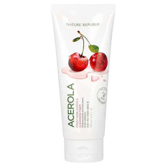Nature Republic, Fresh Herb Cleansing Foam, Acerola, 5.74 fl oz (170 ml) - Image 1