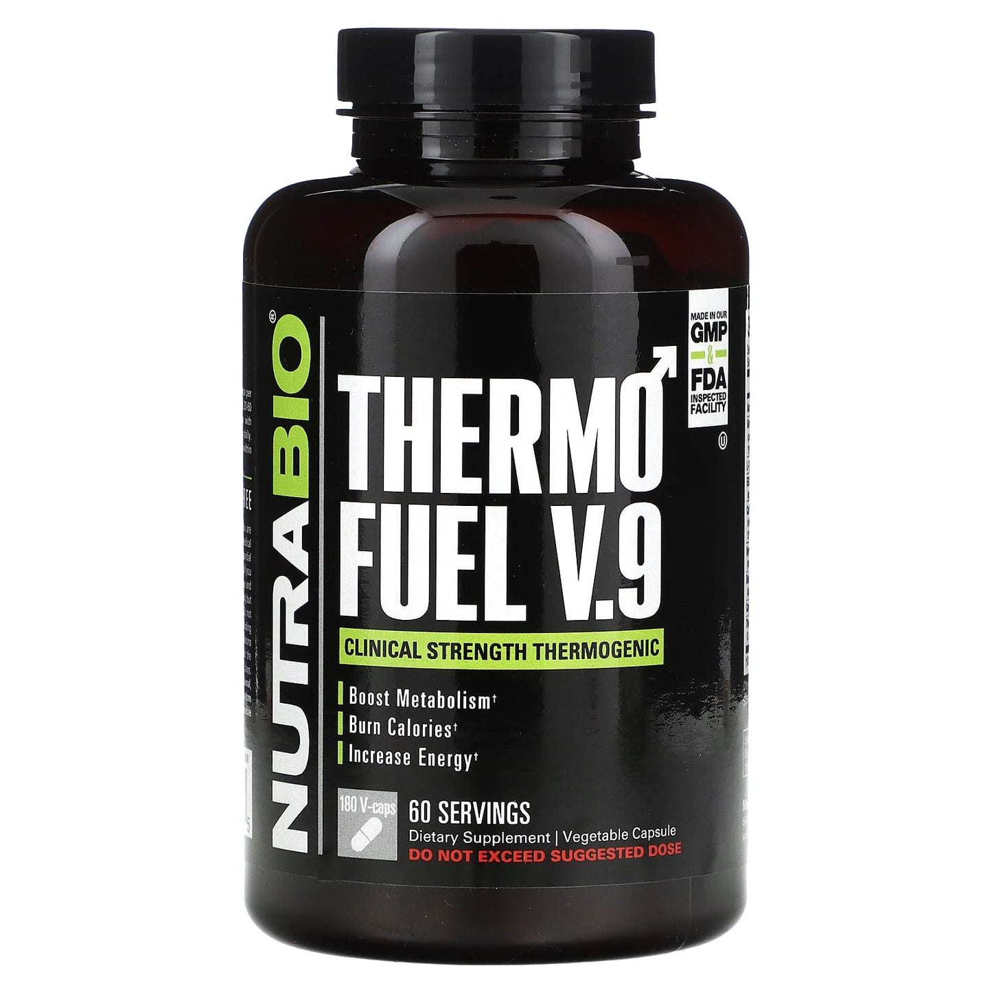 NutraBio, ThermoFuel V.9 for Men, 180 V-Caps - Image 1