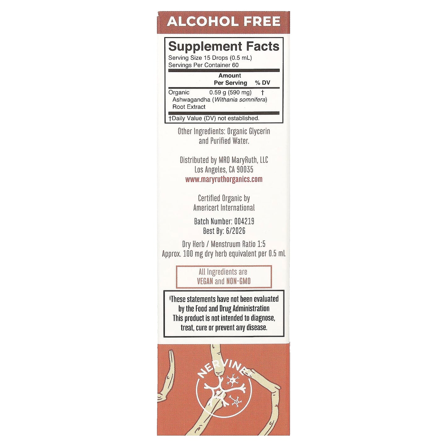 MaryRuth's, Organic Ashwagandha Root Liquid Extract, Alcohol Free, 1 fl oz (30 ml) - Image 2