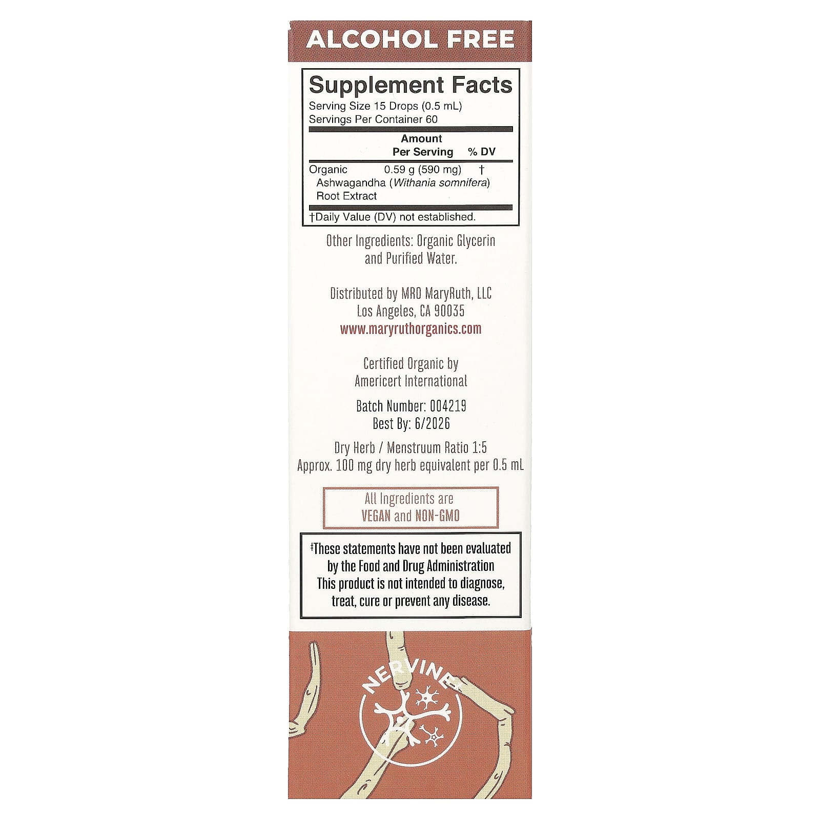 MaryRuth's, Organic Ashwagandha Root Liquid Extract, Alcohol Free, 1 fl oz (30 ml) - Image 2