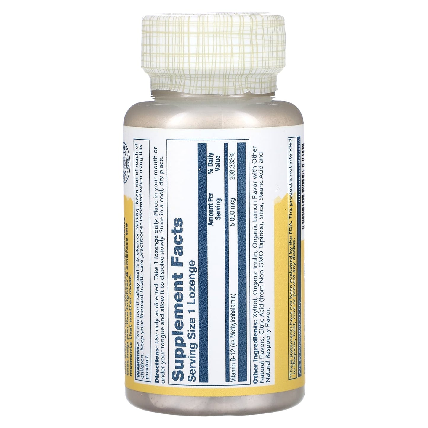 Solaray, Methyl B-12, Lemon Raspberry Flavor, 5,000 mcg, 60 Lozenges - Image 2