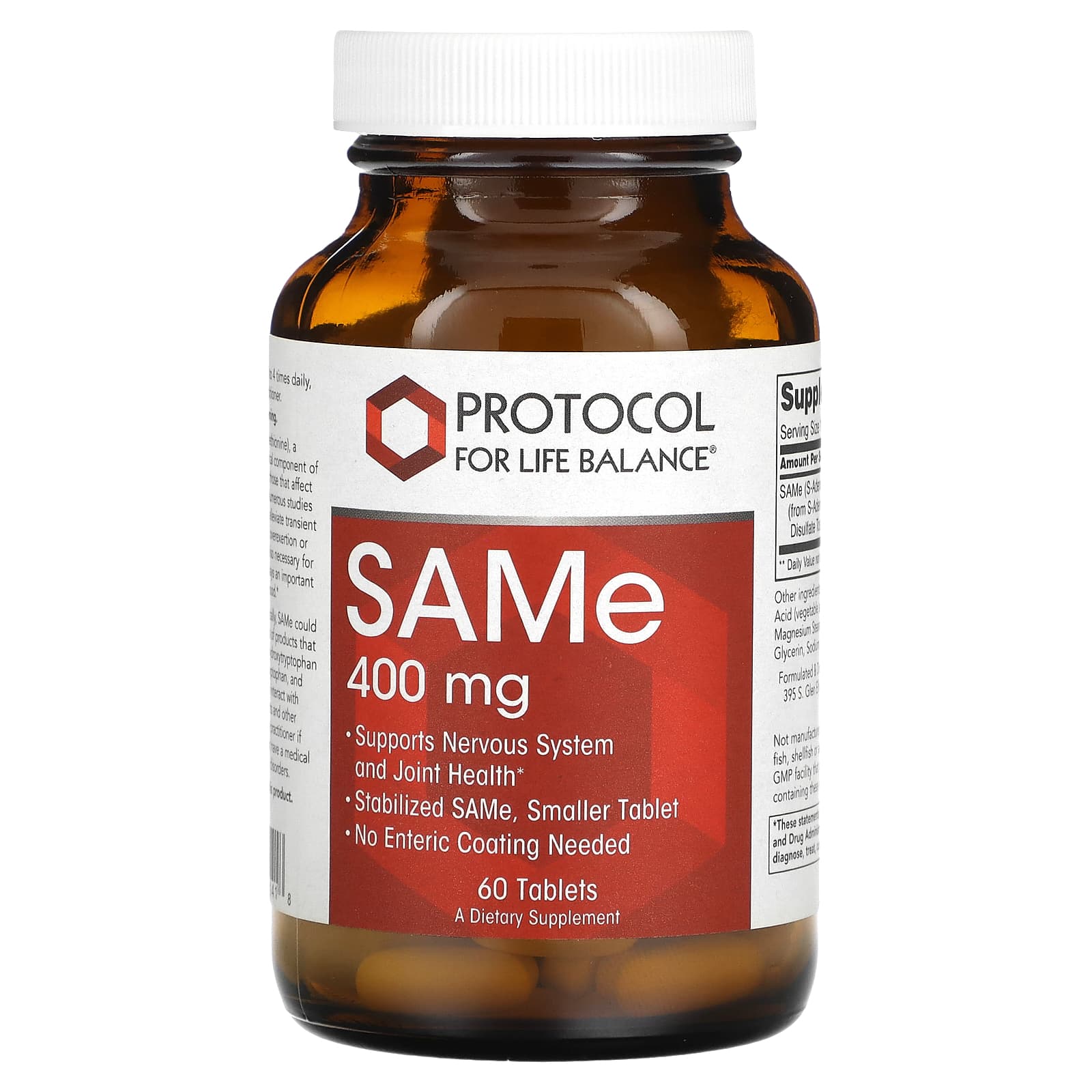 Protocol for Life Balance, SAMe, 400 mg, 60 Tablets - Image 1