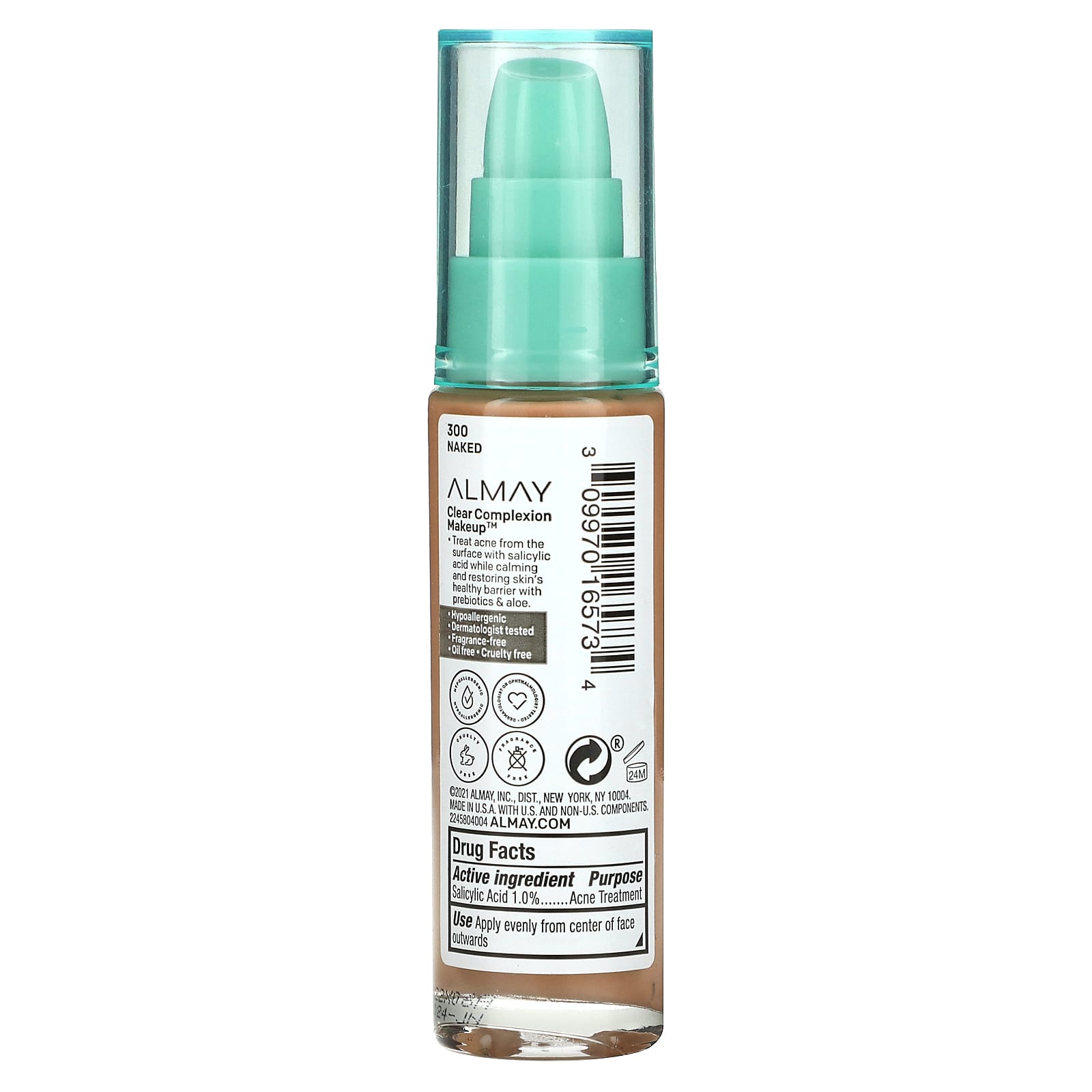 Almay Clear Complexion Makeup, 1 fl oz, Salicylic Acid Acne Treatment - Image 2