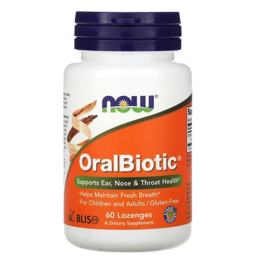 NOW Foods, OralBiotic, 60 Lozenges - Image 1