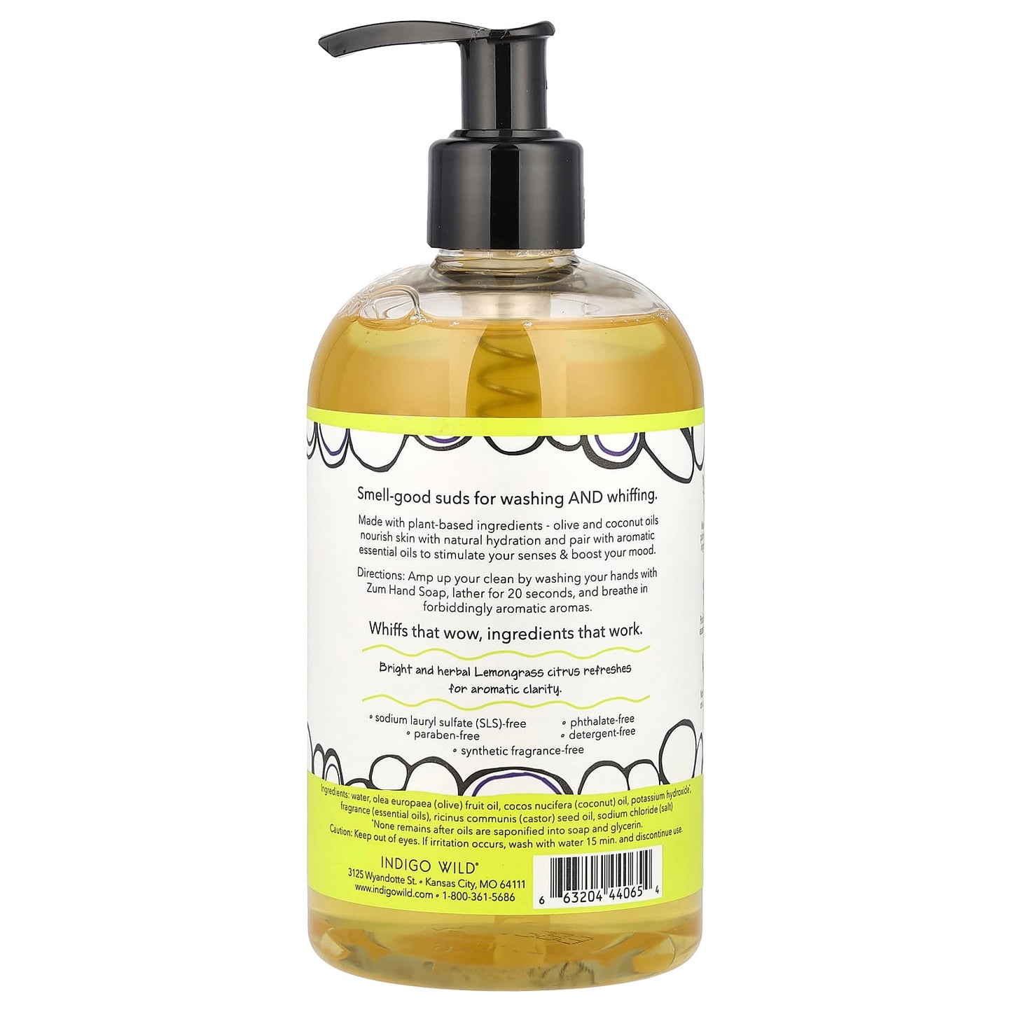 ZUM, Hand Soap, Lemongrass, 12 fl oz (354 ml) - Image 2