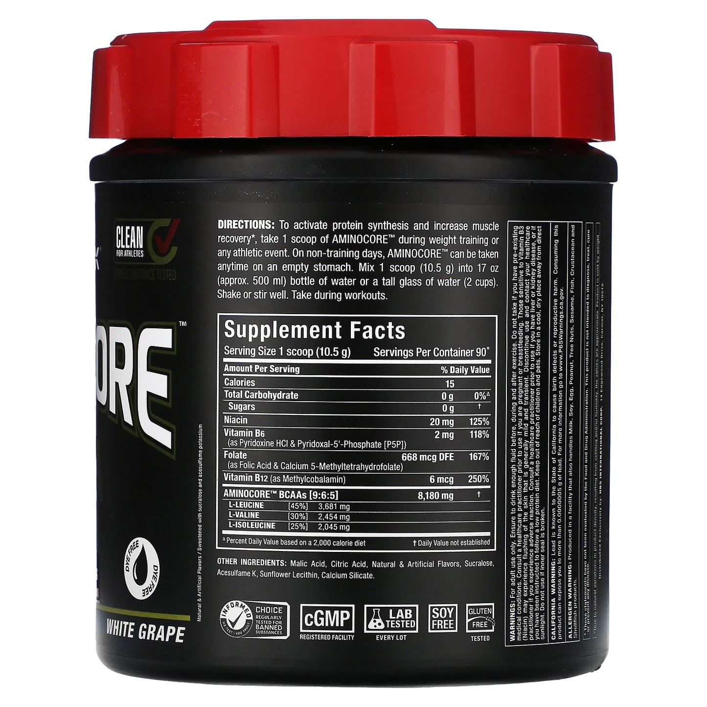 ALLMAX AMINOCORE BCAA Supplement - 8g BCAA, 9:6:5 Ratio - Image 2