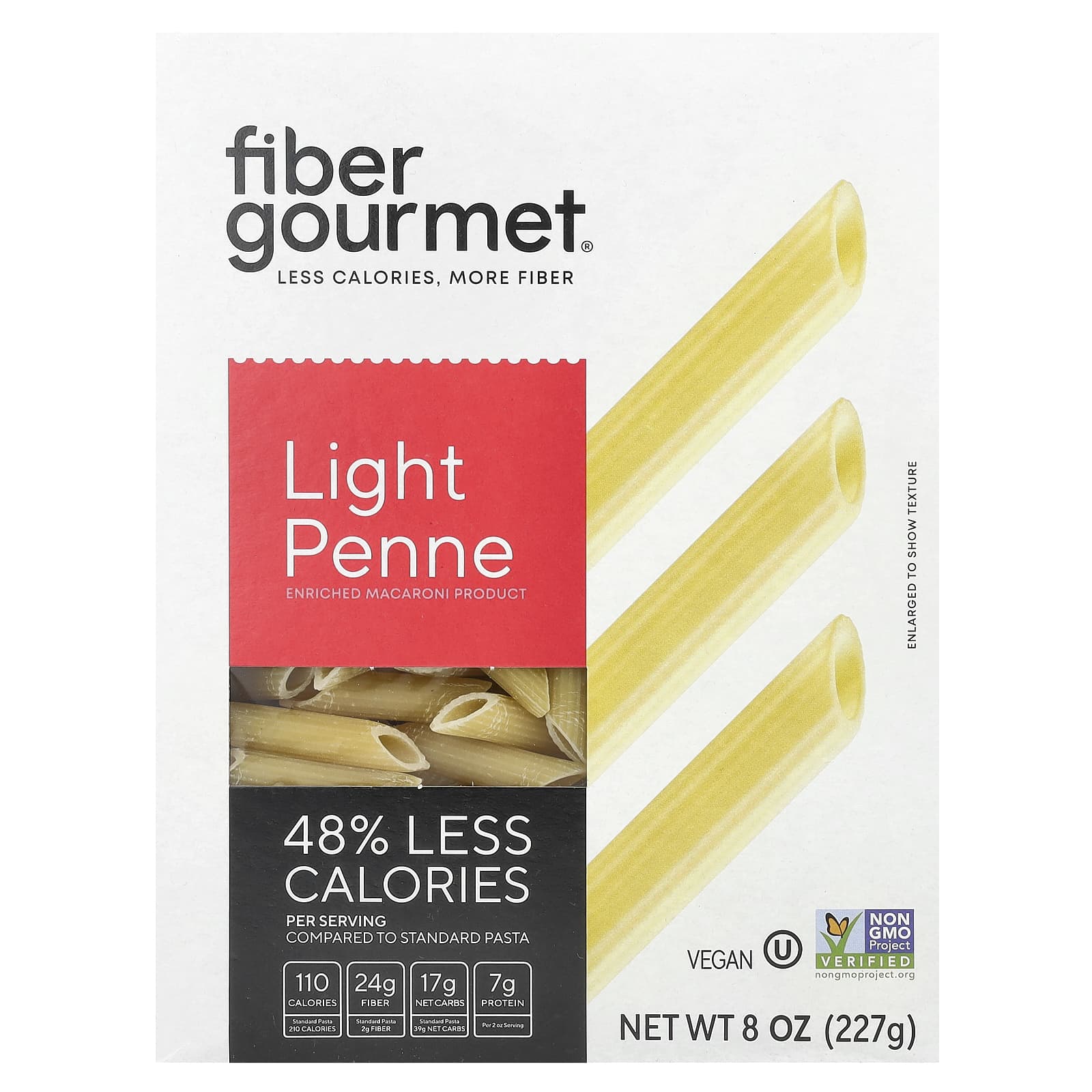 Low-Calorie, High-Fiber Penne Pasta by Fiber Gourmet (8 oz, 227g) - Image 1