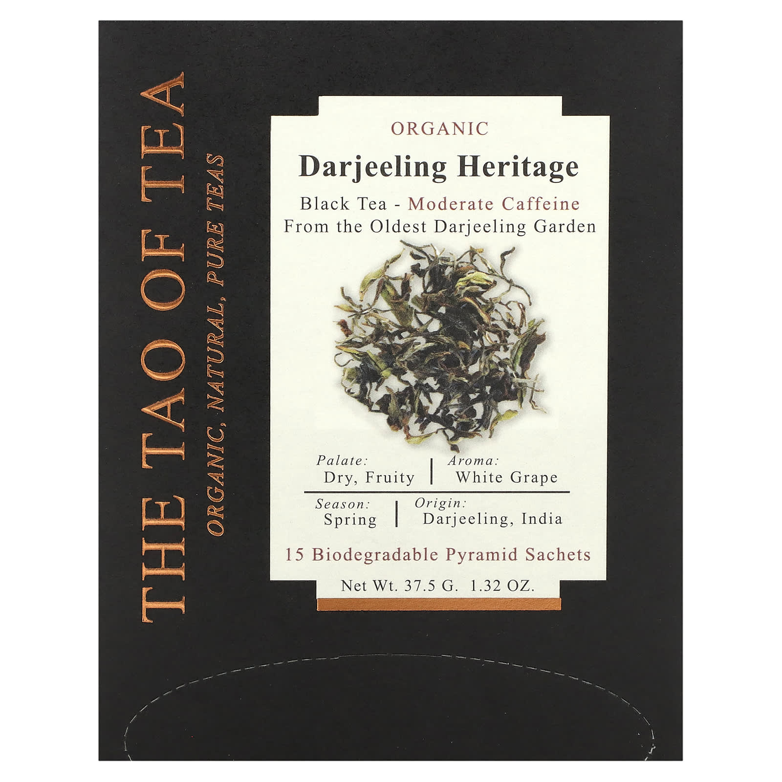 The Tao of Tea, Organic Darjeeling Heritage, Black Tea, 15 Pyramid Sachets, 1.32 oz (37.5 g) - Image 1
