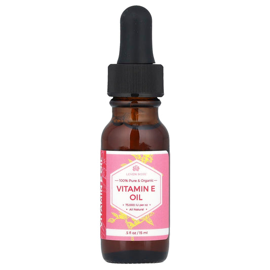 Leven Rose, 100% Pure & Organic Vitamin E Oil, 0.5 fl oz (15 ml) - Image 1