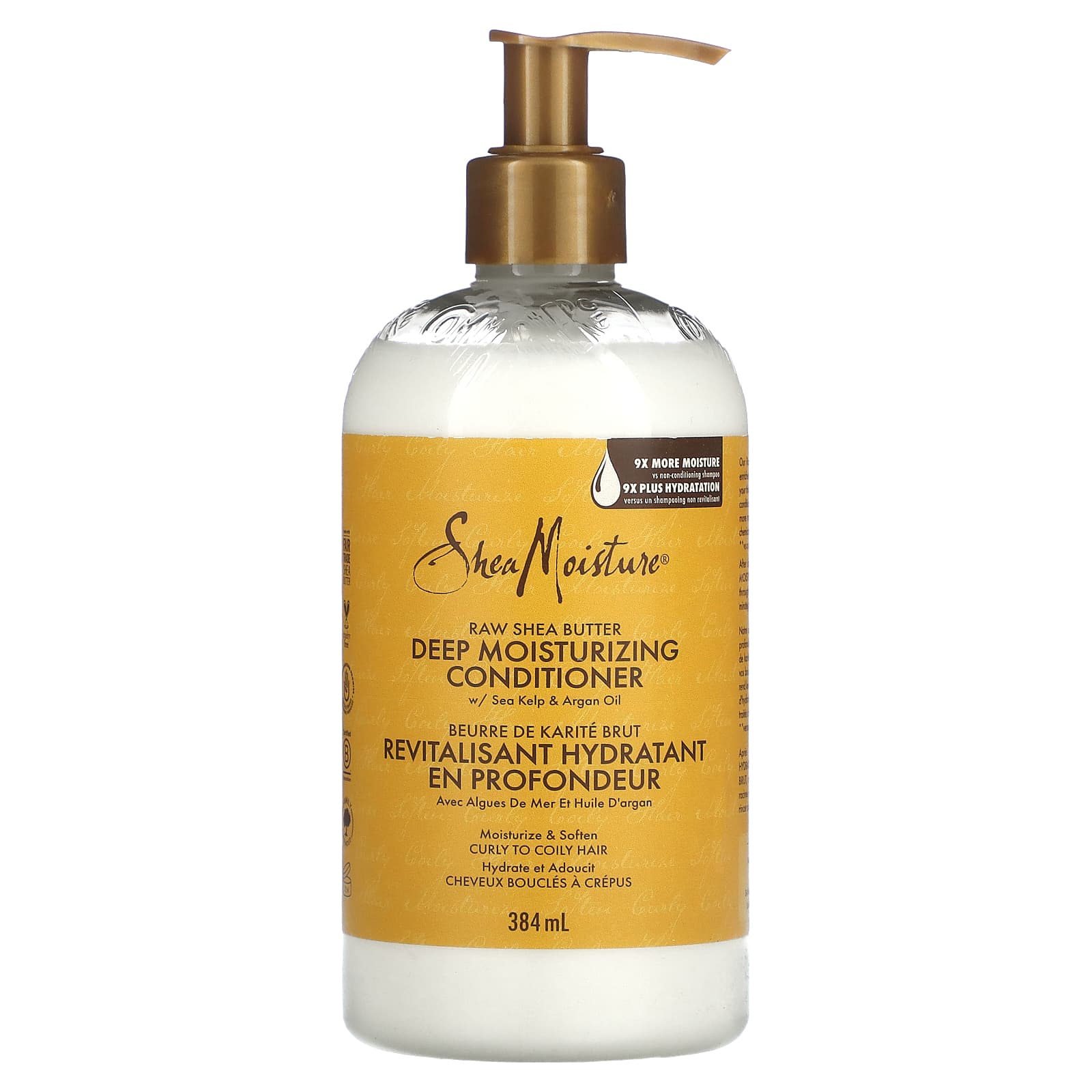 SheaMoisture, Raw Shea Butter, Deep Moisturizing Conditioner, Curly to Coily Hair, 13 fl oz (384 ml) - Image 1