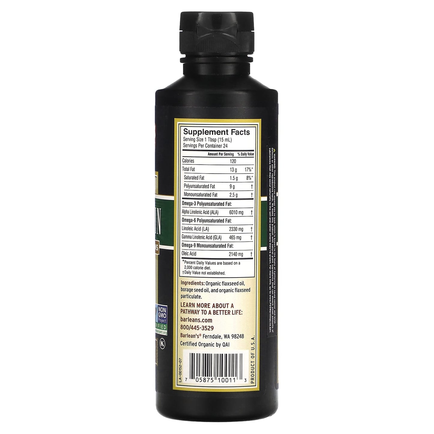Barlean's Omega Twin with Flax Lignans - Vegan Omega Nutrition Supplement - Image 2