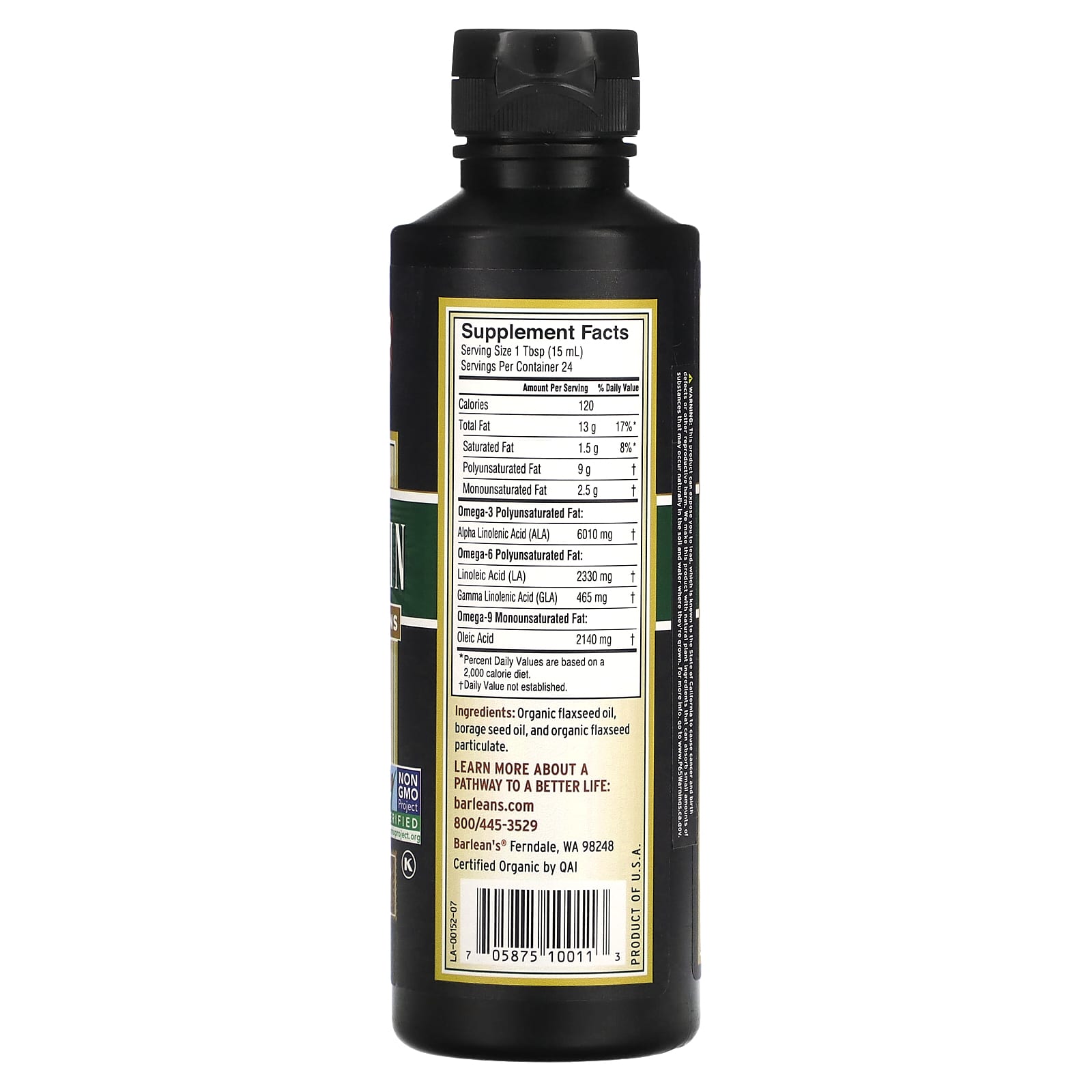 Barlean's Omega Twin with Flax Lignans - Vegan Omega Nutrition Supplement - Image 2