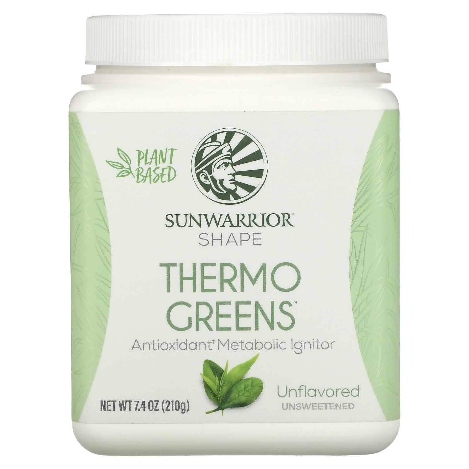 Sunwarrior, Shape, Thermo Greens, Unflavored, 7.4 oz (210 g) - Image 1