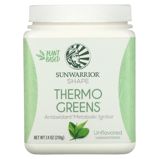 Sunwarrior, Shape, Thermo Greens, Unflavored, 7.4 oz (210 g) - Image 1