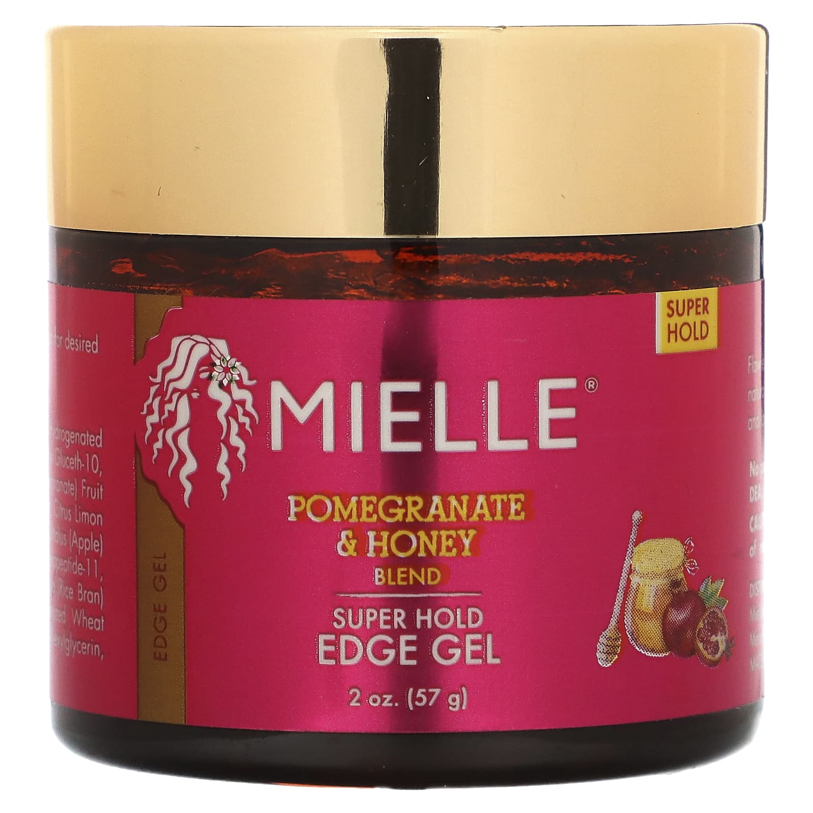 Mielle, Super Hold Edge Gel, Pomegranate & Honey Blend, 2 oz (57 g) - Image 1