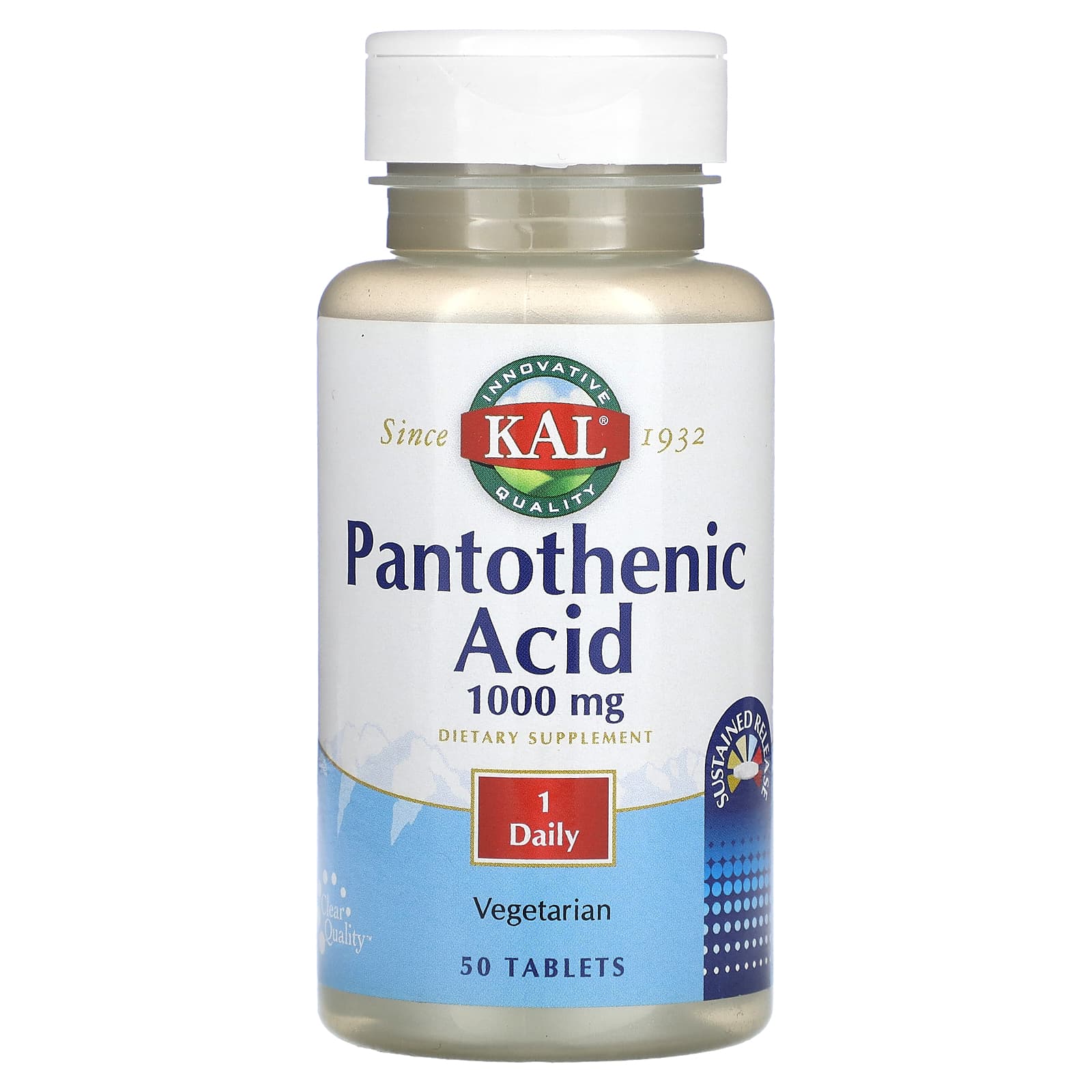 KAL, Pantothenic Acid, 50 Tablets - Image 1