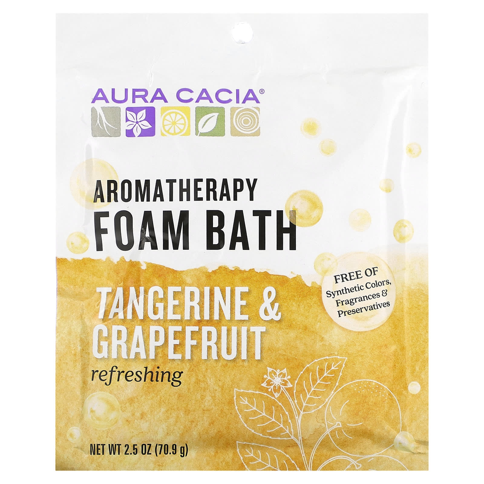 Tangerine & Grapefruit Aromatherapy Foam Bath by Aura Cacia - Image 1